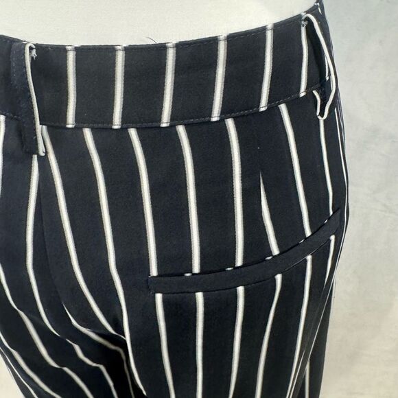 Navy gray and white pinstripe pleated palazzo wide leg trouser pants size large - Picture 7 of 10